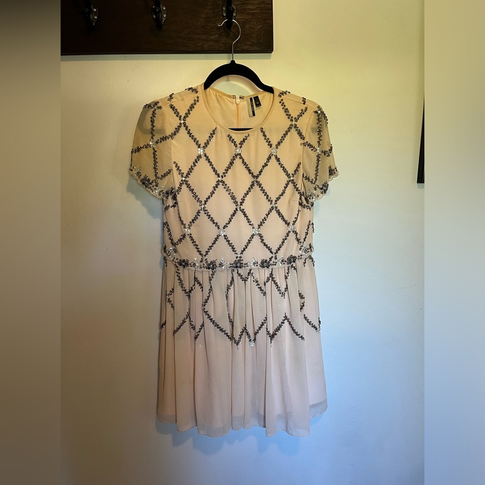 Topshop Pink/Blush Beaded Dress - Size 4